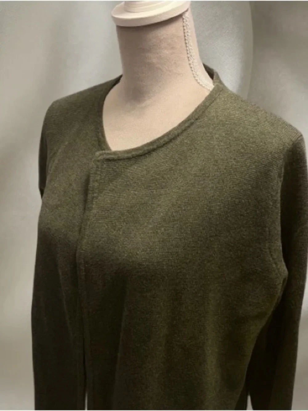 J.Crew Re-Imagined Vanessa Long Open Front Cardigan Sweater Olive Green S NWT